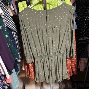 Abercrombie & Fitch Olive Polka Dot Jumpsuit